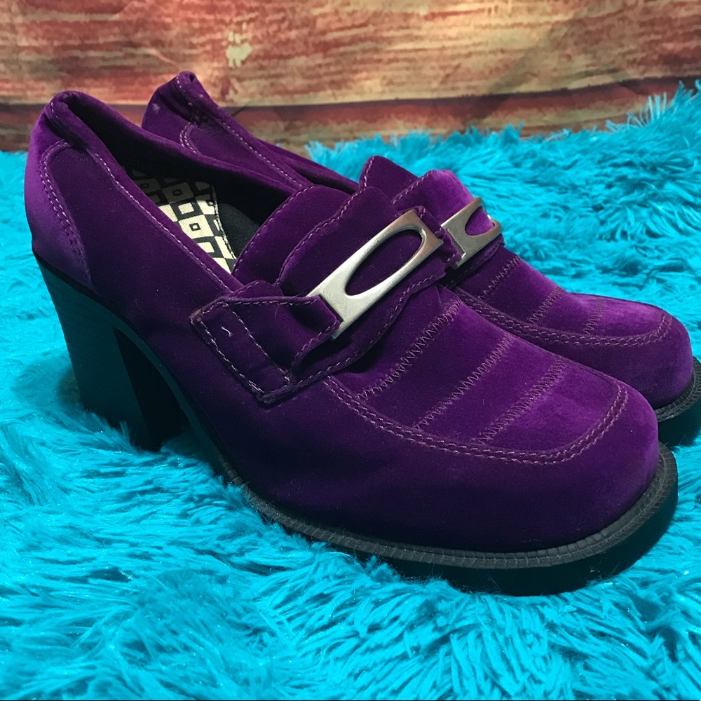 90’s Purple Velvet Platforms 9 HTF Vintage